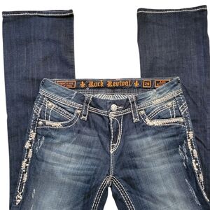Rock Revival Amy  Women's Blue Jeans Size 29 Western Glam Rodeo
